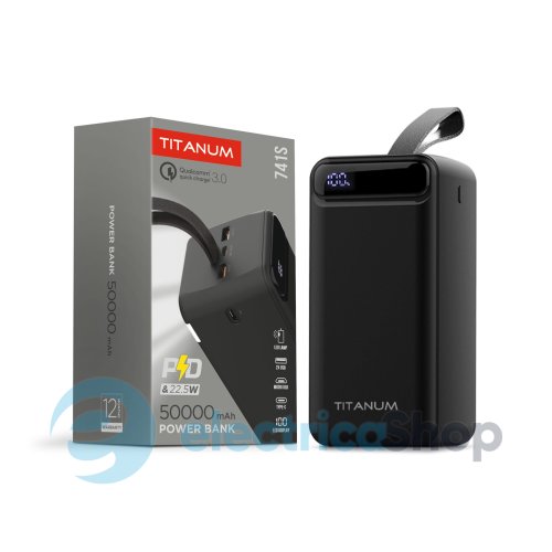 Повербанк 50000mAh TITANUM 741S 22.5W Black