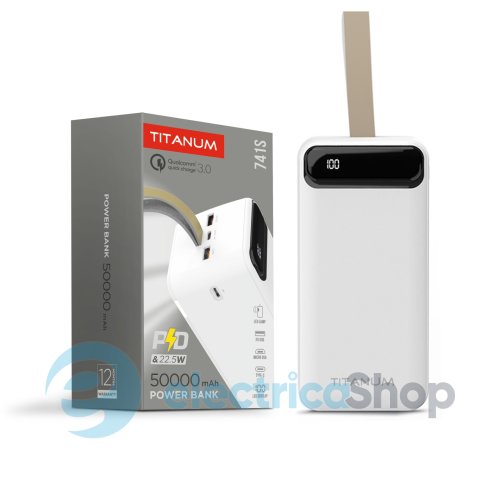 Повербанк 50000mAh TITANUM 741S 22.5W (White)