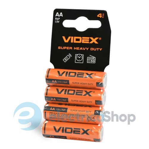 Батарейка солевая Videx R03P/AAA 4шт SHRINK CARD