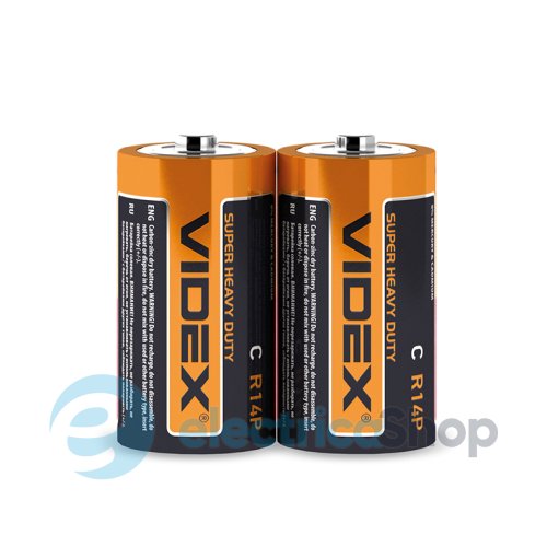 Батарейка солевая Videx R14P/C 2шт SHRINK