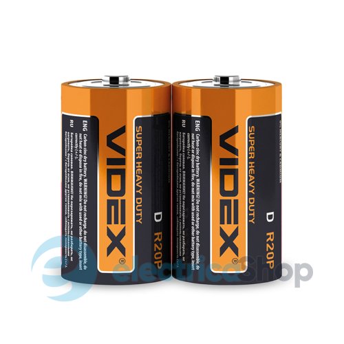 Батарейка солевая Videx R2OP/D 2шт SHRINK