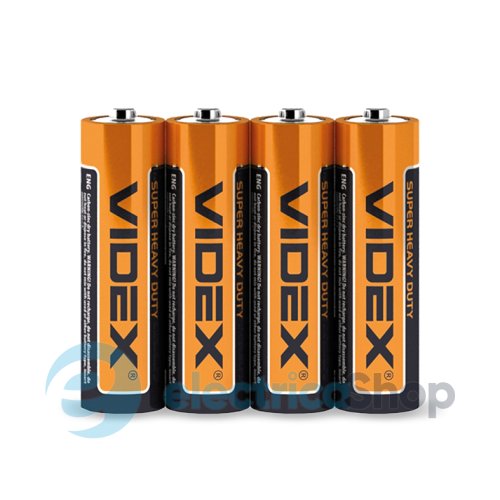 Батарейка солевая Videx R6P/AA 4шт SHRINK