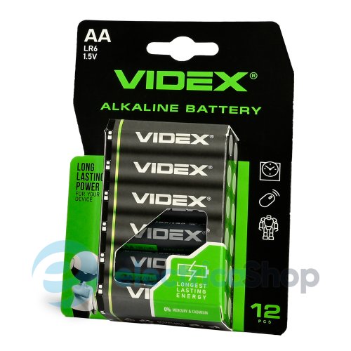 Батарейка щелочная VIDEX LR6/AA 12шт BLISTER