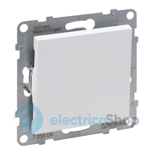 Кнопка 1-кл (пружин.клеммы) 6A/250V для серии SUNO Legrand 721109 белый
