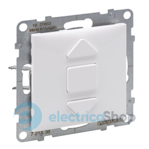 Вимикач жалюзі кнопковий 3-позиційний 6A/250V для серії SUNO Legrand 721138 білий
