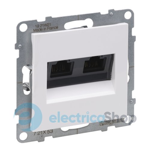 Розетка компьютерная 2-я RJ45 CAT6/UTP для серии SUNO Legrand 721153 белый
