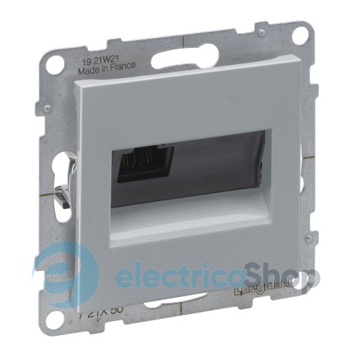 Розетка компьютерная 1-я RJ45 Cat5E/UTP для серии SUNO Legrand 721350 алюминий.