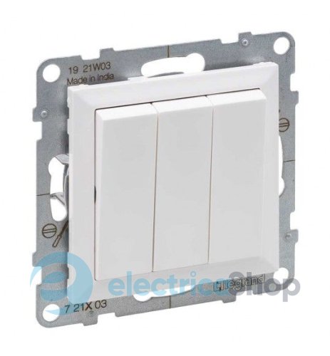 Выключатель 3-кл (винт. клеммы) 20AX/250V для серии SUNO Legrand 721103 белый