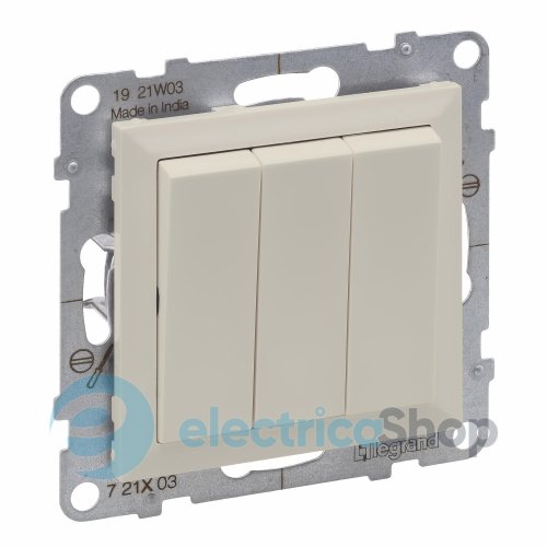 Выключатель 3-кл (винт. клеммы) 20AX/250V для серии SUNO Legrand 721203 слоновая кость