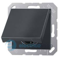 Розетка с з/к и с крышк. 230V/16A ECO PROFI, (цвет антрацит)