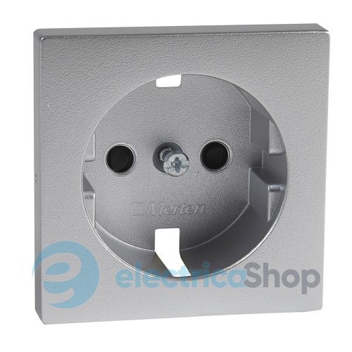 Накладка розетки с з/к и шторками, Merten SM MEG2330-0460 алюминий