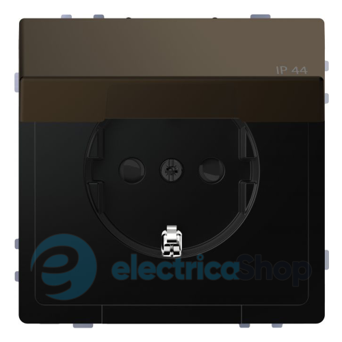 Розетка з/к и крышкой D-Life IP44 «Мокко»