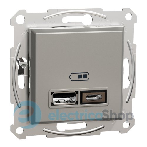Розетка USB тип A+C 21 Вт Asfora EPH2700569 бронза