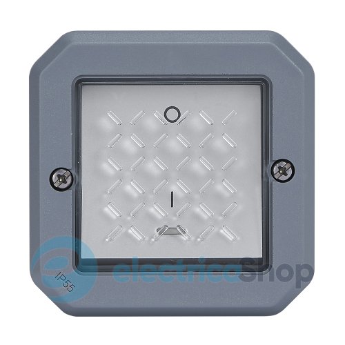 Выключатель 1-кл. 2-пол. 16А/250В с индикацией мех-м. Legrand Plexo New 069528L цвет серый