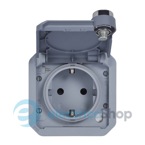 Розетка 2К+З 16А/250В с замком мех-м. Legrand Plexo New 069574L серый цвет