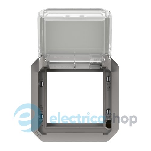 Адаптер для мех-в. Mosaic с прозрачной крышкой мех-в. Legrand Plexo New 069580L серый цвет