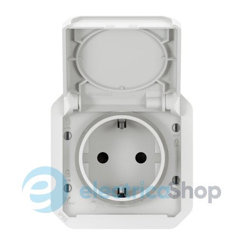 Розетка 2К+З 16А/250В с автом. клемм. мех-м. Legrand Plexo New 069640L цвет белый