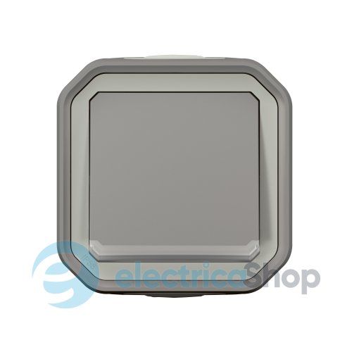 Перемикач з підсв. 1-кл. 10А/250В накл. Legrand Plexo New 069713L колір сірий