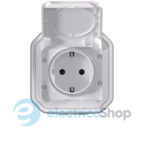 Розетка 2К+З 16А/250В из вин. клемм. накл. Legrand Plexo New 069771L цвет белый
