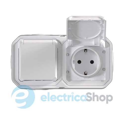 Розетка 2х2К+З 16А/250В наклад. гориз. Legrand Plexo New 069772L колір білий