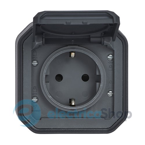 Розетка 2К+З 16А/250В из вин. клемм. накл. Legrand Plexo New 069783L цвет антрацит