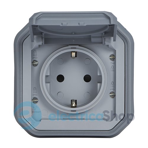 Розетка 2К+З 16А/250В из вин. клемм. встр. Legrand Plexo New 069833L серый цвет