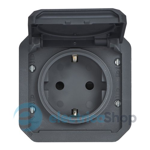 Розетка 2К+З 16А/250В из вин. клемм. мех-м. Legrand Plexo New 069839L цвет антрацит