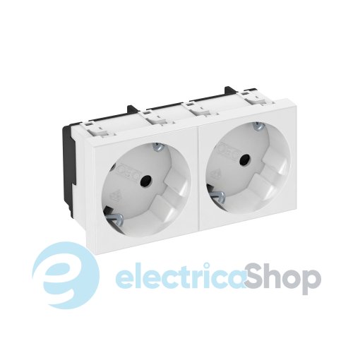 Розетка 2-я. с заземл. и шторками 16А/250V 33˚ Modul 45 OBO 6120103, снежно-белый