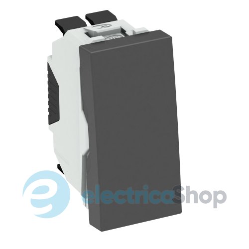 Перемикач односторонній 10A/250V 1/2 Modul 45 OBO 6120922, чорно-сірий