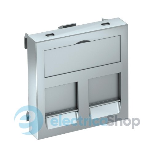 Информ. панель 45х45, 2 RJ45 Тип C (Keystone; R&M), пустая Modul 45 OBO 6119218, алюминий лак