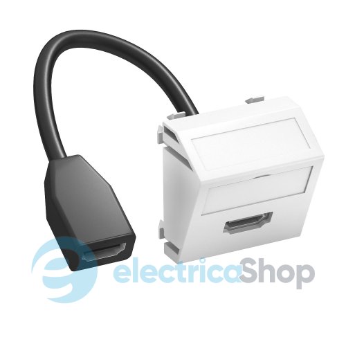Розетка HDMI с кабелем подключения, угловая Modul 45 OBO 6104838, снежно-белый