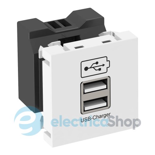 Зарядний пристрій USB 2xUSB, max 2,1A Modul 45 OBO 6105300, сніжно-білий