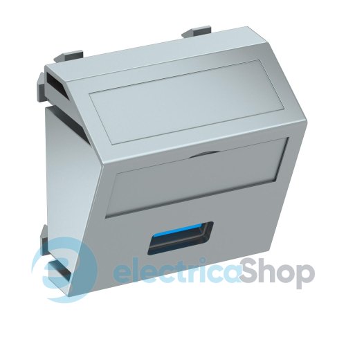 Розетка USB 3.0 угловая Modul 45 OBO 6104892, алюминий лак