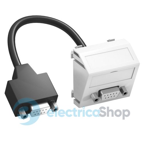 Розетка D-Sub9 (RS232) с кабелем подключения, угловая Modul 45 OBO 6104694, снежно-белый