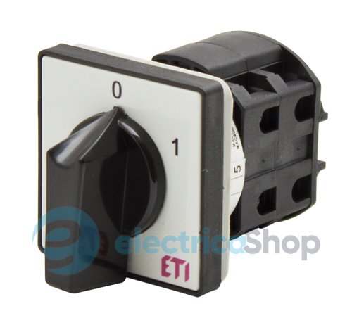Вимикач "0-1" 4p, 63А, IP40, ETI 4773029 CS 40 92 U, сіро-чорний