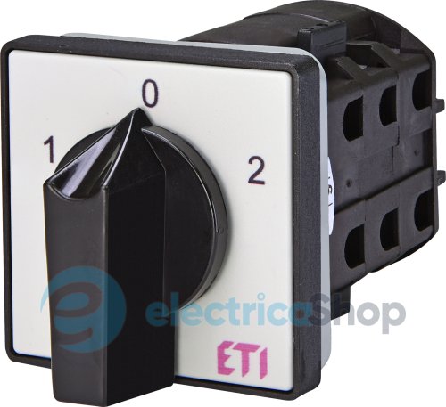 Переключатель реверсивный "1-0-2" 3p, 16А, IP40, ETI 4773139 CS 80 12 U, серо-черный