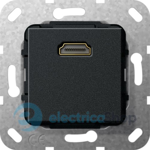 HDMI 1-гн перехідник Gira 566910, чорний матовий