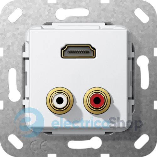HDMI, тюльпан аудио разветвляющий кабель Gira 567403, белый глянцевый