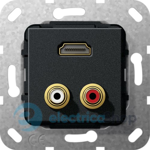 HDMI тюльпан аудио разветвляющий кабель Gira 567410, черный матовый