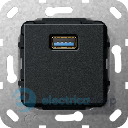 USB 30 A переходник Gira 568210, черный матовый