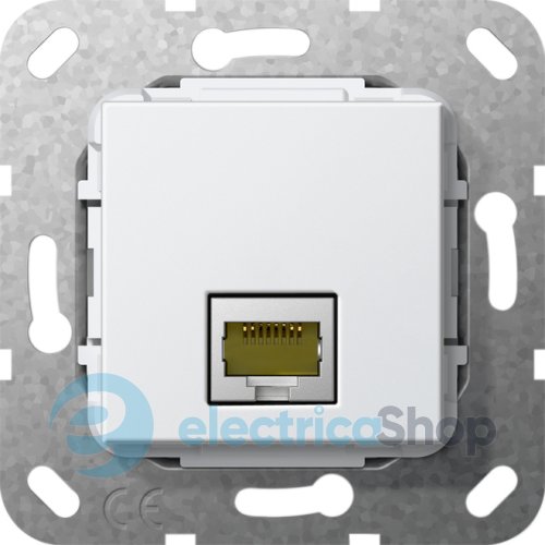 Modular Jack RJ45 кат6A 10 Гбит Ethernet переходник Gira 569503, белый глянцевый
