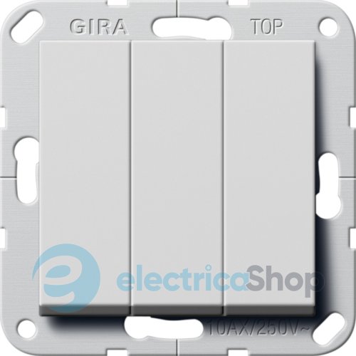 Выключатель 3-кл. (BS) 10A/230V, винт. клеммы, Gira 2830015 серый матовый