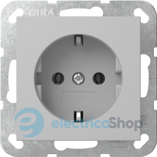 Розетка с з/к 16А/250V, без распорных лапок, System 55 Gira 4466015, серый матовый
