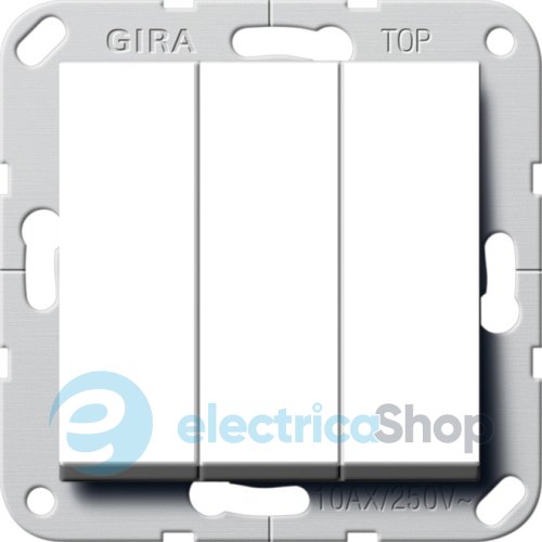 Выключатель 3-кл. (BS) 10A/230V, винт. клеммы, Gira 283003, белый глянцевый