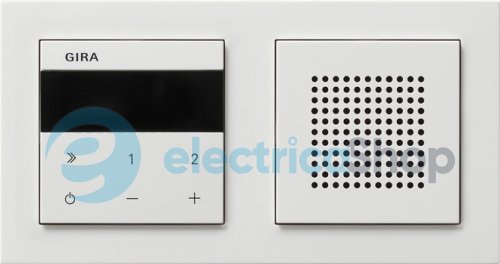 Радио скрытого монтажа RDS IP с рамкой Е2 System 55 Gira 232029, белый глянцевый
