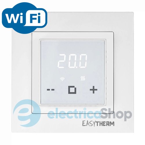 Терморегулятор для теплого пола с функцией WIFI +5..+40° 16А/3200Вт IP21.Easytherm ET-40, белый