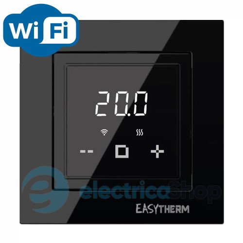Терморегулятор для теплого пола с функцией WIFI +5..+40° 16А/3200Вт IP21.Easytherm ET-45, черный