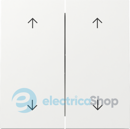 Клавиша 2-кл с двойными стрелками F100, белый глянцевый Gira 329770, белый глянцевый