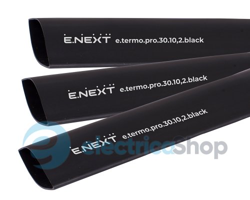 Термоусадочная трубка с клеевым слоем e.termo.pro.30.10,2.black, 30/10,2, 1м, черная p092050 E.NEXT