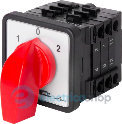 Пакетний перемикач LK16/3.323-ZP/45 щитовий, з передньою панеллю, 3p, 1-0-2, 16А 8331-200 E.NEXT